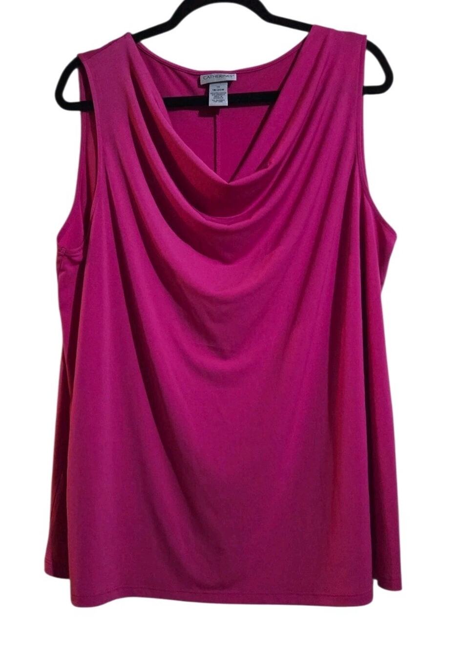 Catherines Women’s Blouse Shell Tank Top Sz 1X Bubblegum Pink Sleeveless Stretch